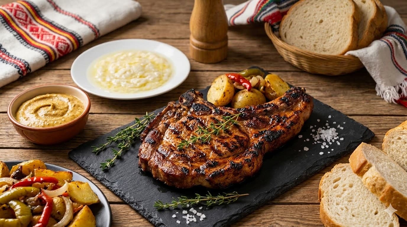 Ceafă de porc la grătar (stil tradițional)