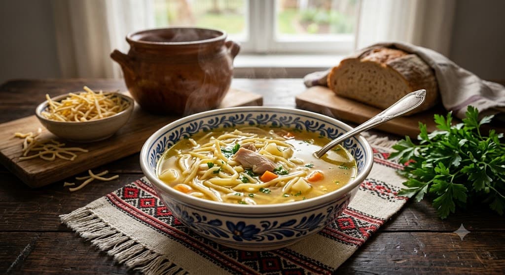 Supă de găină cu tăiței de casă ca în Banat